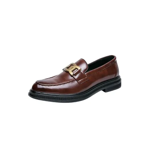 Leather Penny Loafers (Brown)