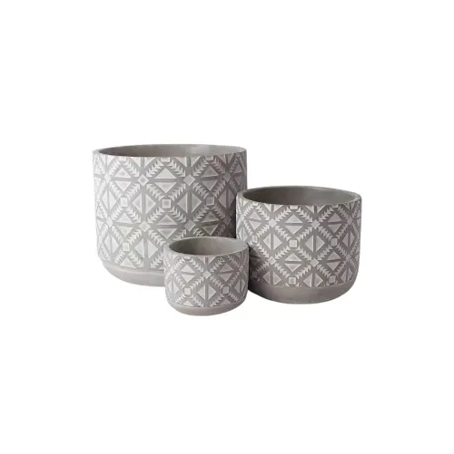 Aztec Ceramic Plant Pots (Set of 3)